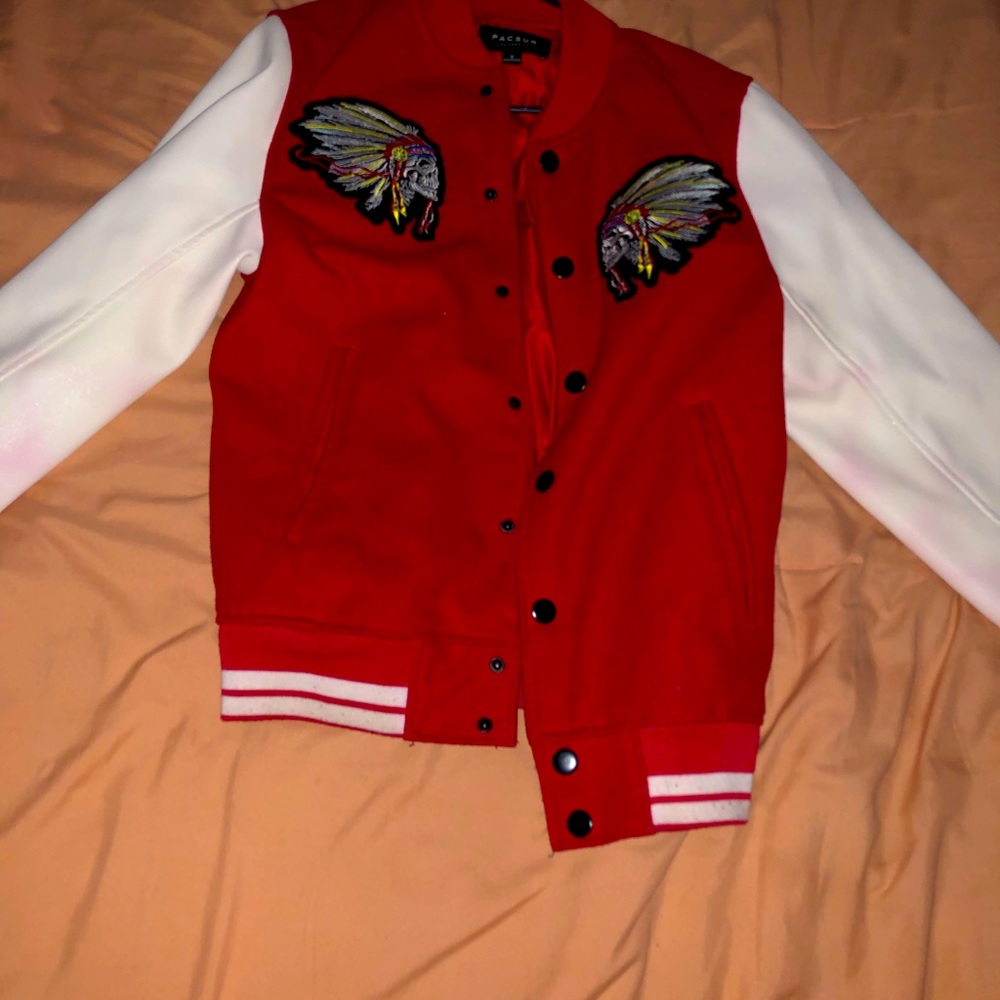 Red indians bomber jacket